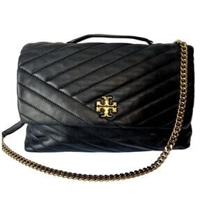 Tory Burch Kira Chevron Leather Quilted Convertible Shoulder Crossbody Flap Bag
